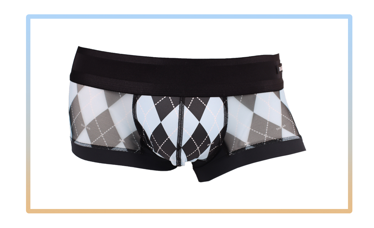 142807 ARGYLE LUXE MESH BOXERS (Light blue)